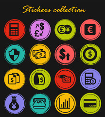 Currency exchange icons set
