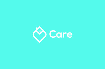 Care Home heart love logo design