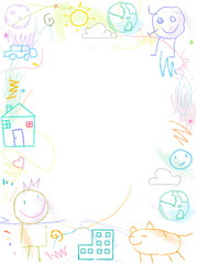 Scribbles Doodles Frame Background Illustration