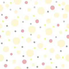 Tapeten seamless polka dots background, light pink color on white, vector draw spots pattern, pastel colors © Freesia