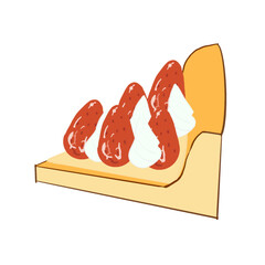 Strawberry tart cut cake