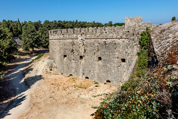 View on the fort in old Rhodes town