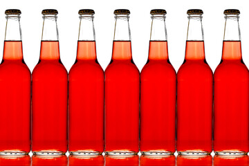 glass bottles on white background