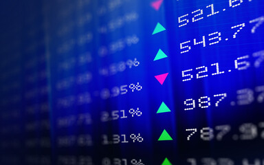 Obraz premium Stock Market Screen with Up and Down Arrows