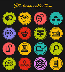 Data analytic and social network icons set