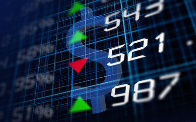 Stock Market Screen with Dollar Sign