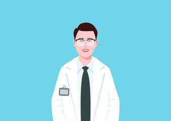 Male doctor with glasses illustration