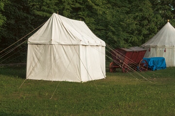 Military tents for spending the night soldiers