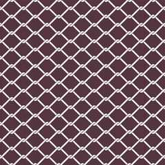 Seamless pattern with braid wire fence texture. Chain link fence. Abstract glat endless simple geometric background. Vector illustration.