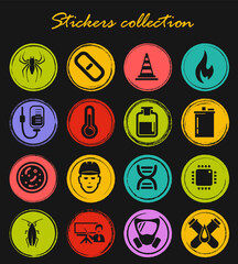 Faculty of biology icons set