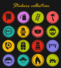 Fire brigade icons set