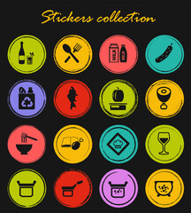 Food and kitchen icons set