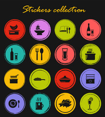 Food and kitchen icons set