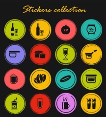 Food and kitchen icons set
