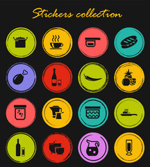 Fototapeta premium Food and kitchen icons set