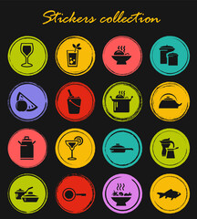 Food and kitchen icons set