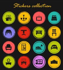 Furniture vector icons set