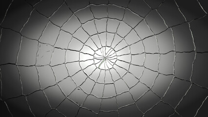 Pieces of glass broken or cracked on grey to black gradient background