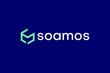 SM initial letter logo design