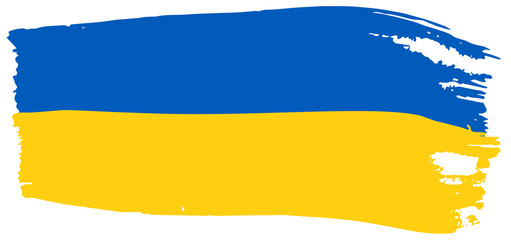  Flag of Ukraine Brush strokes. Hand drawn sketch. Doodle style Vector illustration