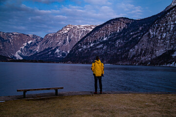 Fototapeta na wymiar Winter lakes in the Alps, Austria, Hallstatt.