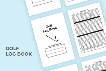 Golf score journal KDP interior. Golf score tracker and cart information notebook template. KDP interior logbook. Golf location and player information journal template. Sports scorebook KDP interior.