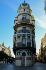 The old center of Seville on Andalusia in Spain