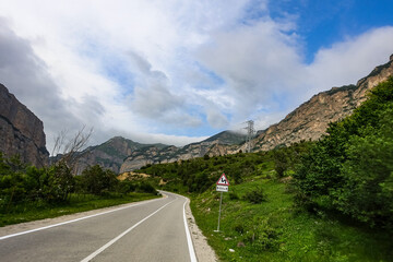 A mountain valley in the gorge of the Cherek-Balkar river in the vicinity of the Ushtulu tract. Caucasus 2021