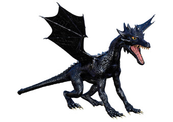 Fototapeta premium 3D Rendering Fairy Tale Dragon on White