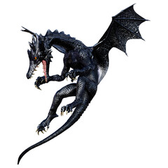 3D Rendering Fairy Tale Dragon on White