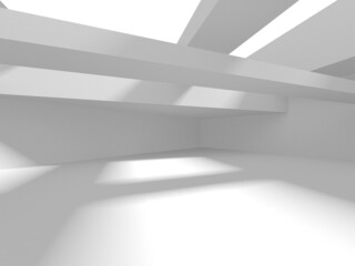 Illuminated corridor interior design. Empty Room Interior Background