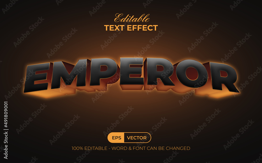 Poster emperor text effect style. editable text effect.
