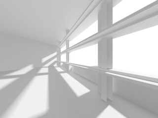 Illuminated corridor interior design. Empty Room Interior Background