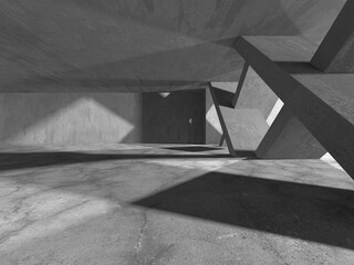 Abstract architecture background. Empty rough concrete interior