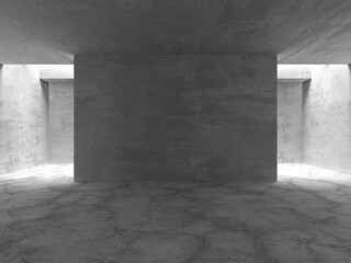 Abstract architecture background. Empty rough concrete interior