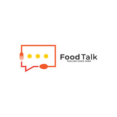 Chat logo form food restaurant icon vector