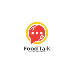 Chat logo form food restaurant icon vector
