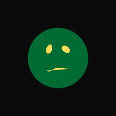 Emoji icon vector illustration. Sad reaction symbol vector design.