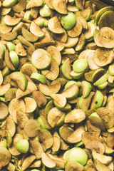 The process of home cooking dried fruits in an electric dryer.