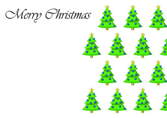 merry christmas card with repeating christmas trees