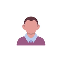 Faceless man avatar flat icon