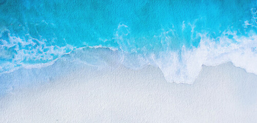 sea painting,ocean watercolor,seascape,beach painting background  © peacefy