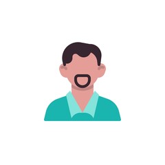 Man with goatee beard flat icon