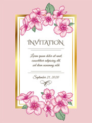 Floral wedding invitation elegant card template