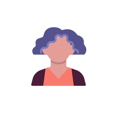 Curly woman avatar flat icon