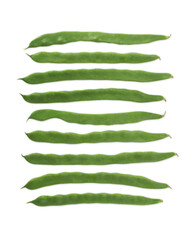Green beans isolated on white background. Fresh vegetables.