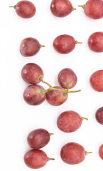 Grapes designed isolated on white. With clipping path.top view
