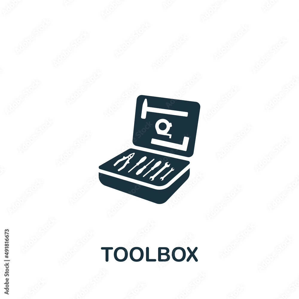 Poster toolbox icon. monochrome simple icon for templates, web design and infographics