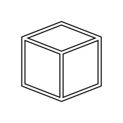 Cube icon in line style