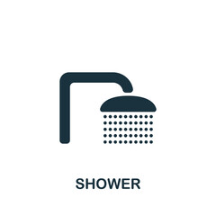Shower icon. Monochrome simple icon for templates, web design and infographics